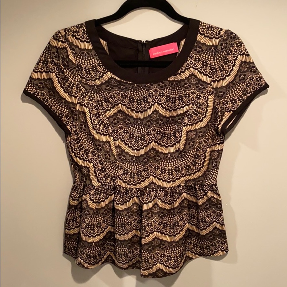 Lace peplum top